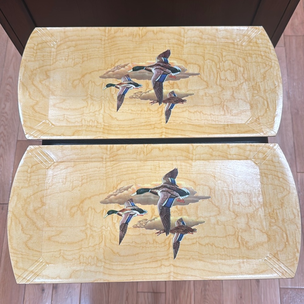 Hasko wood set of 2 lap trays made in Chicago